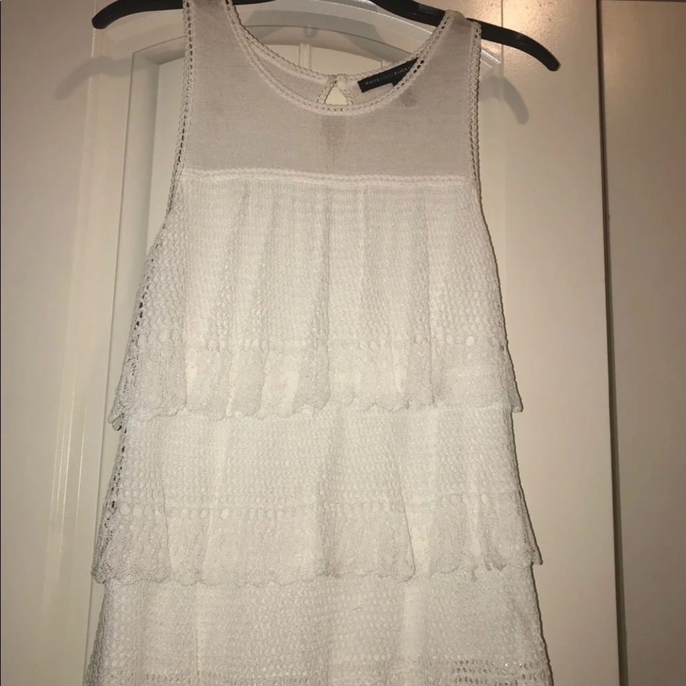 Sold! WHBM Ecru Ruffled Tank - NWOT